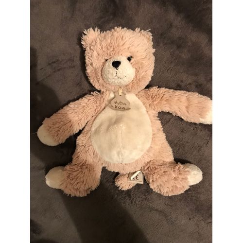 Doudou Chat Beige Blanc Histoire D'Ours