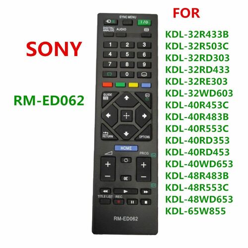 Télécommande Nipseyteko pour Sony RM ED062 LCD TV, RM-ED062 KDL-32R433B KDL-32R503C KDL-32RD303 KDL-32RD433 KDL-32RE303, nouveauté KDL-32WD603