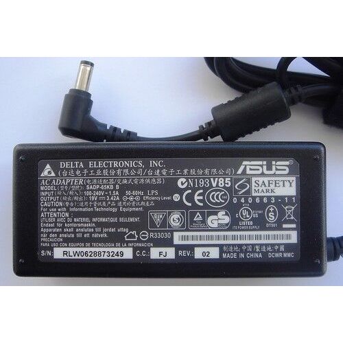ASUS Chargeur 65W pour portables A2 à A6000/F3 à F9/L3 à L5900/M2 à M6862/S1 à S5000/Z3 à Z9300[SADP-65KB B]