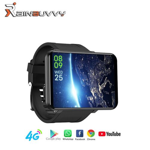 Rainbuvvy Dm100 4g Montre Intelligente Android 7.1 3gb 32gb 2.86 Pouces Prise En Charge De L¡¯¿¿Cran Sim Gps Wifi 2700mah Grande Batterie Montre Intelligente Noir