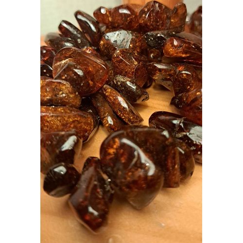 Bijou Collier Ambre Baltique Marque Stefani St Jaques Résine Fossilisé Grande Taille Et Argent Poinçonné