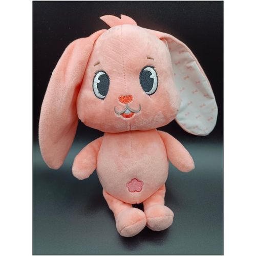 Doudou Lapin Peluche - Rose - Fleur - One Two Fun - Auchan