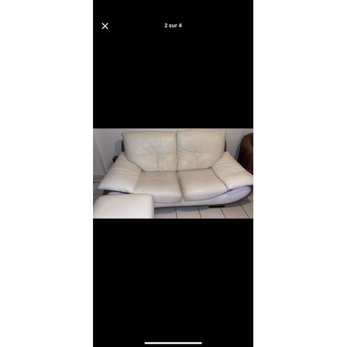 Canapé 2 Place Cuire Beige Taupe