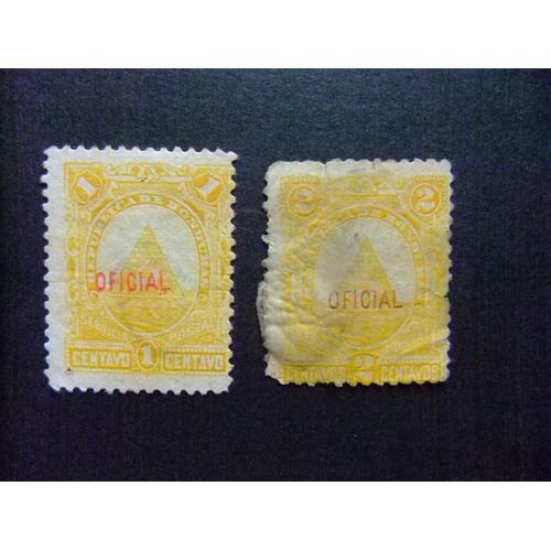 109 République Du Honduras 1890 / Armoiries / Timbres De Service Yvert S 1 /2 Mh Défaut 2