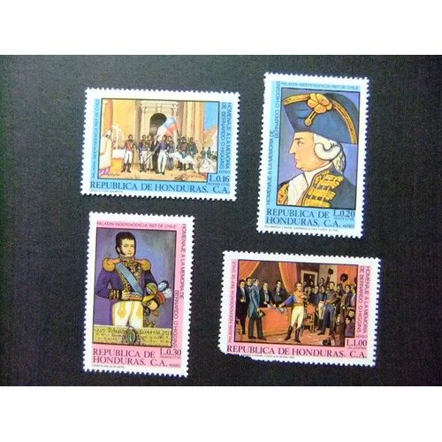 109 République Du Honduras 1981 / Bernardo O'Higgins Libérateur Du Chili / Yvert Pa 657 / 660 Mnh