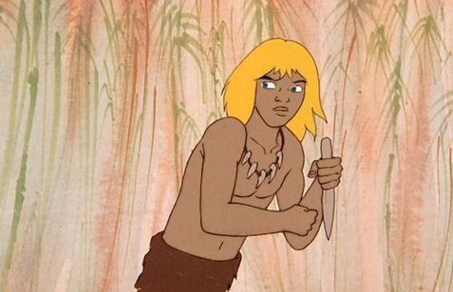 Cellulo  Original Rahan Fils Des Ages Farouches Anime Cel Rahan Course 1986