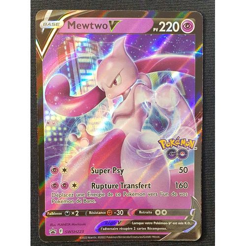 Carte Pokémon - Mewtwo V Swsh223 - Ultraboost X Epée Et Bouclier 10 5 Pokémon Go - 2022 Fr