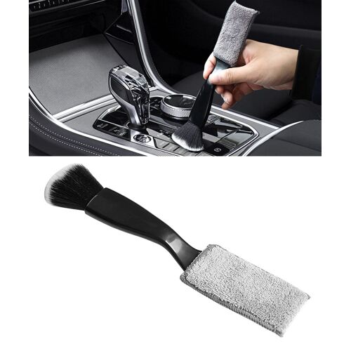 Plumeau Universel 2 En 1 Pour Nettoyage De Voiture, Outil De Bursh, Brosse À Double Tête, Brosse De Détail Intérieur De Voiture, Brosse Douce Pour Intérieur De Voiture (Noir)