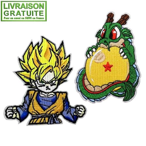 Lot De 2 Patchs Écussons Manga Dragon Ball Son Goku Anime (Réf 2) - Thermocollants