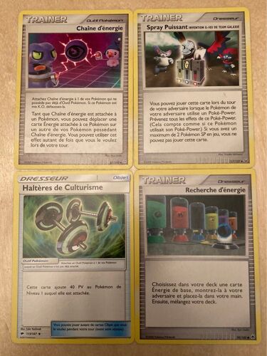 (3422) Chaîne D’Énergie + Spray Puissant + Haltères De Culturisme + Recherche D’Énergie (Pokemon) 