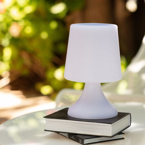 Lampe À Poser Led Extérieure Portative Uyoga Rgbw Avec Haut-Parleur Bluetooth Et Batterie Rechargeable Usb Blanc