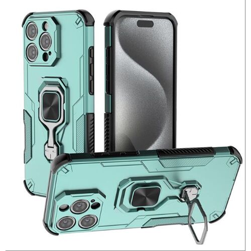Coque pour iPhone 16 Pro Max,À bord du véhicule,Etui iPhone 16 Pro Max magnetic ring Arrière de Téléphone Antichoc Dur - Vert