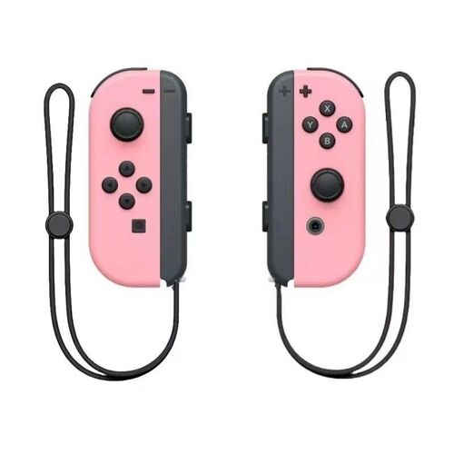 Manette de jeu sans fil compatible avec les manettes Joy-Con de Nintendo Switch (rose double, avec bracelet Joy-Pad)