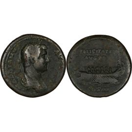 Rome - Sesterce - Hadrien - 132 Ad - Felicitati Avg P P - Galère Avec 6 Rameurs - Tres Rare - Ric.706 Var. - 25-322
