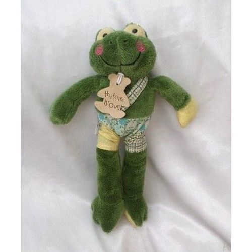 Doudou Peluche Grenouille Saltimbanque Vert Histoire D'Ours