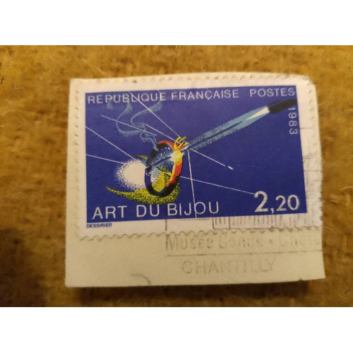 Timbre Oblitéré République Française 2,20 Art Du Bijou 1983 Coloré.