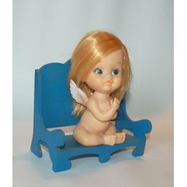 Pouet Angelot Fille Angelique Sur Banc Bleu 70