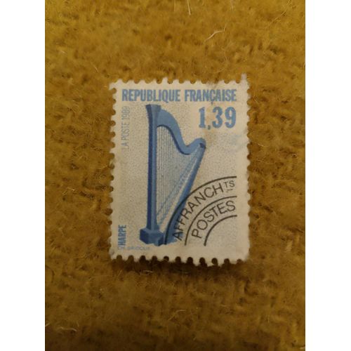 Timbre Oblitéré République Française 1,39 Affranchts Postes Bleu.