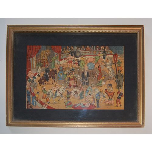 Puzzle Cirque Clown Pinder Bouglione Rare Pieces En Bois 40