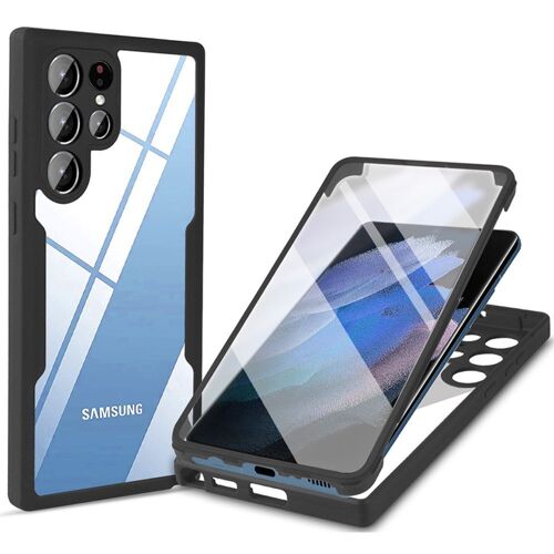 Coque Pour Samsung S22 Ultra (6.8'') Noir Epais Bordure renforcee Protection 360 degre Anti-Rayure Rigide