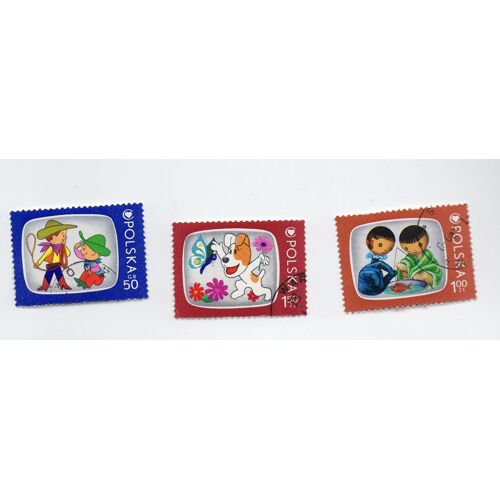 Pologne- Lot De 3 Timbres Oblitérés- Enfance