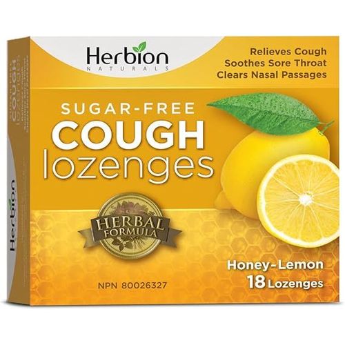 Herbion Naturals Pastilles Contre La Toux Sans Sucre Avec Arôme Naturel Miel-Citron, 18 Pastilles - Soulage La Toux, Dégage La Congestion Nasale, Pour Les Adultes Et Les Enfants De 12 Ans Et Plus. 