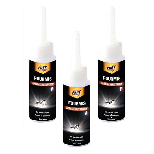 Fury Lot de 3 Tubes gel 15 g appâts tue fourmis spécial infestation