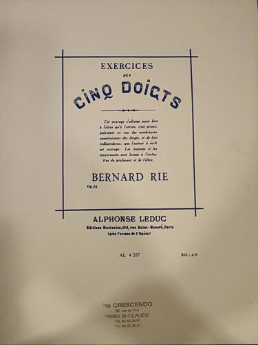 Exercices Des 5 Doigts Op32 / Recueil