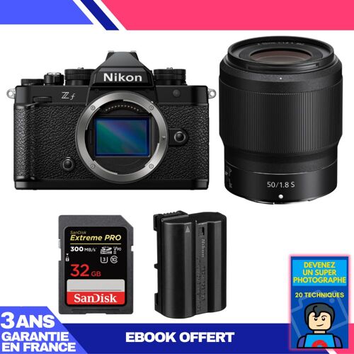 Boitier Nikon Zf + 50mm f/1.8 S + 1 SanDisk 32GB Extreme PRO UHS-II SDXC 300 MB/s + 1 Nikon EN-EL15C + Ebook 'Devenez Un Super Photographe'