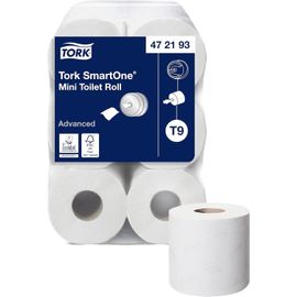 Tork Lot De 12 Rouleaux Papier Toilette Mini Advanced 2 Plis 620 Feuilles Ecolabel 