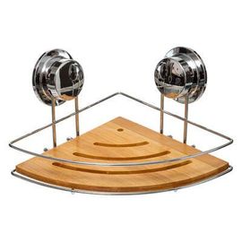 Etagère D'angle Avec Ventouse En Bambou
