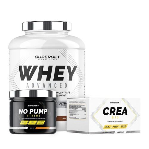 Programme Prise De Muscle Sec Confirmé - 100% Whey Proteine Advanced 2kg Chocolat - No Pump Xtreme Long Island Icetea - Créa Max 