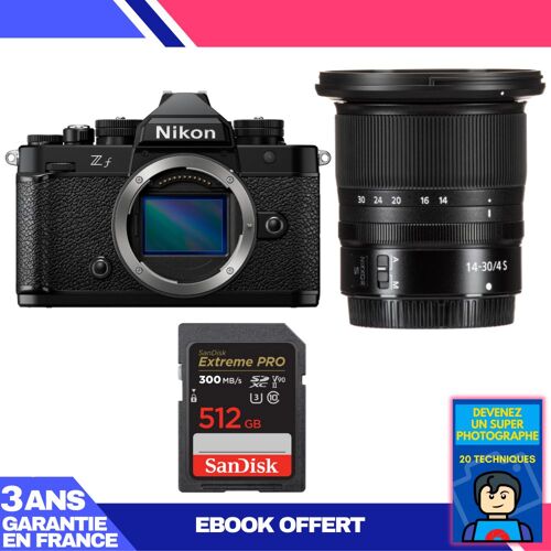 Boitier Nikon Zf + 14-30mm f/4 S + 1 SanDisk 512GB Extreme PRO UHS-II SDXC 300 MB/s + Ebook 'Devenez Un Super Photographe'