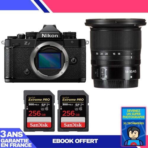Boitier Nikon Zf + 14-30mm f/4 S + 2 SanDisk 256GB Extreme PRO UHS-II SDXC 300 MB/s + Ebook 'Devenez Un Super Photographe'