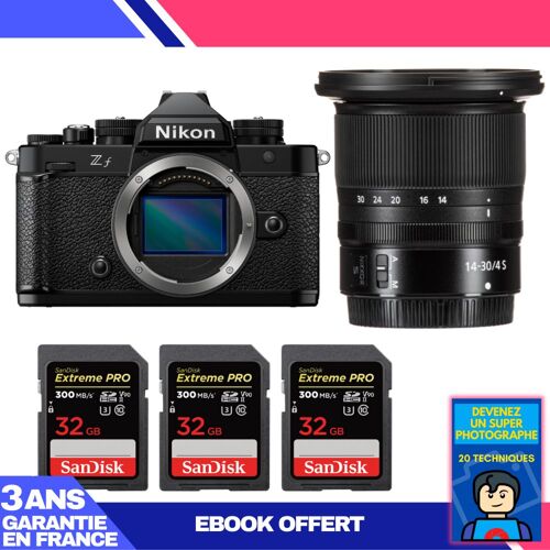 Boitier Nikon Zf + 14-30mm f/4 S + 3 SanDisk 32GB Extreme PRO UHS-II SDXC 300 MB/s + Ebook 'Devenez Un Super Photographe'