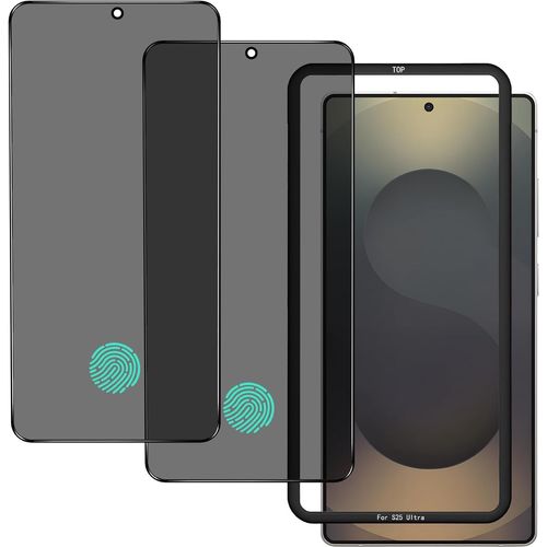 Anti-Espion Verre Trempé Pour Samsung Galaxy S25 Ultra, [Compatible Empreinte Digitale Id] [2 Pièces] Anti-Spy Privacy Film Protection Vitre 3D Couverture Complète 9H Résistant Écr[LOT6194904]