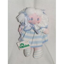 POUPEE LA NINA CHIFFON TISSU BLEU RAYE 17 cm