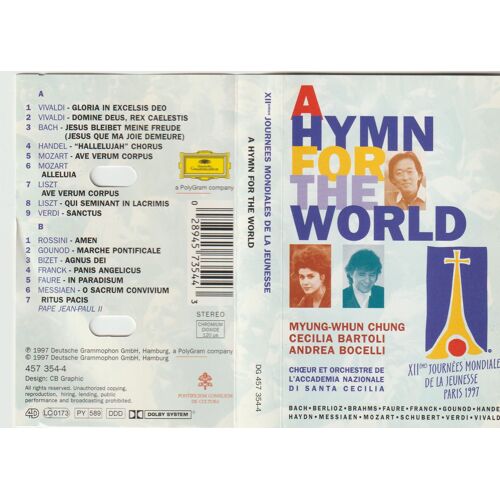 K7 Audio A Hymn For The World Myung-Whun Chung, Cecilia Bartoli, Andrea Bocelli 1997