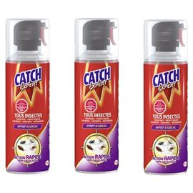 CATCH Lot de 3 Aérosols 400 ml Tous Insectes Volants et Rampants