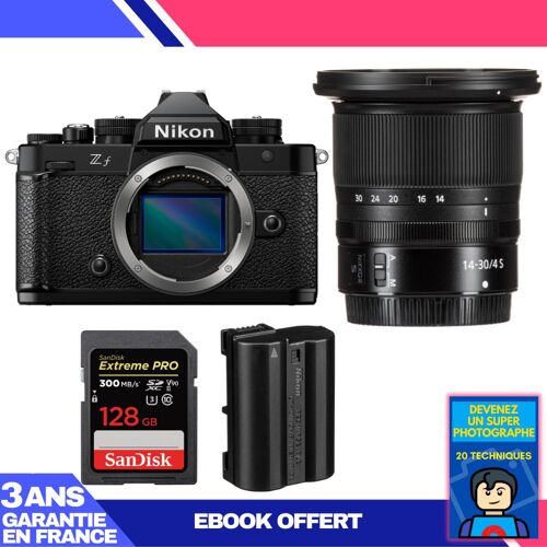 Boitier Nikon Zf + 14-30mm f/4 S + 1 SanDisk 128GB Extreme PRO UHS-II SDXC 300 MB/s + 1 Nikon EN-EL15C + Ebook 'Devenez Un Super Photographe'