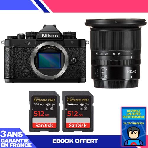 Boitier Nikon Zf + 14-30mm f/4 S + 2 SanDisk 512GB Extreme PRO UHS-II SDXC 300 MB/s + Ebook 'Devenez Un Super Photographe'