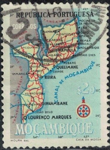 Mozambique 1954 Mappe De Moçambique 20 Centavos Y&T Mz 443 Su