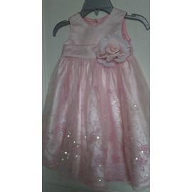 Splendide Robe Rose Cocktail/Soiree + Sequins Fille Taille 24 Mois / 2 Ans