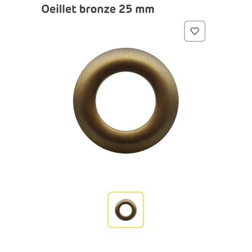 Oeillets ronds mats bronze en nylon de 25 mm de diamètre x 8