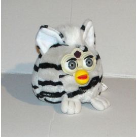 doudou furby tiger 1999 model blanc rayé noir peluche furby non sonore