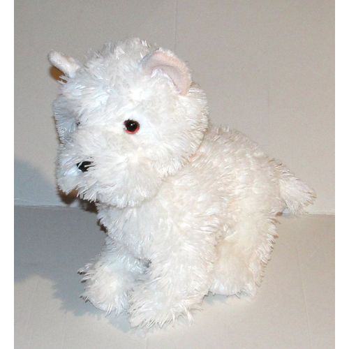 peluche chien blanc lascar doudou chien terrier westie
