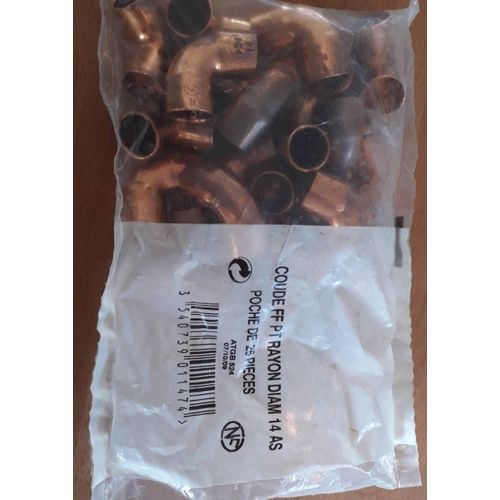 Sac 25 coudes cuivres 90°