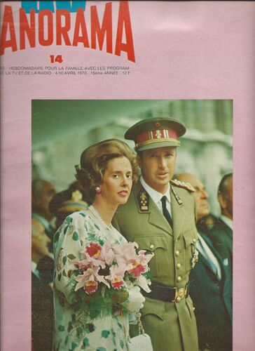 Panorama Tv 04/04/1970 Arlo Guthrie , Jacqueline Maillan, Marcel Delmotte , Rik De Wandeleer, Eddy Mercx, Samy Frey & Mylène Demongeot, Zanini, André Reybaz, Love Affair, Felix Leclerc, Princesse Anne