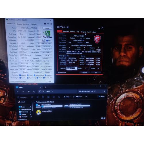 PC Gamer AMD Ryzen 5 - Ram 16 Go - HDD 1.512 To - RTX 3060 Mini Tour