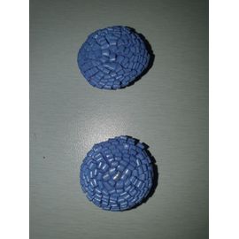 Boucles De Chaussure Pompon Bleu